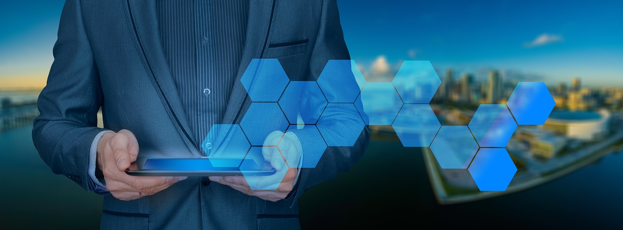 Businessman holding tablet