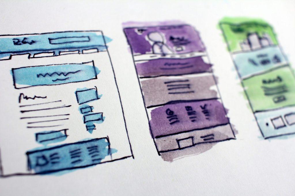 Watercolor of a web layout