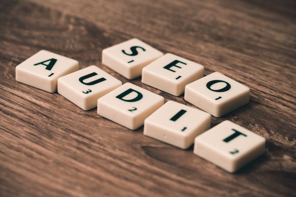 Scrabble tiles that spell out "SEO Audit"