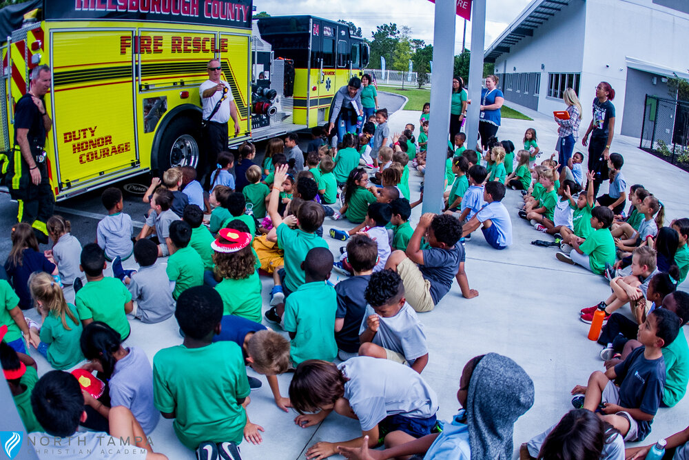 Students sitting outside