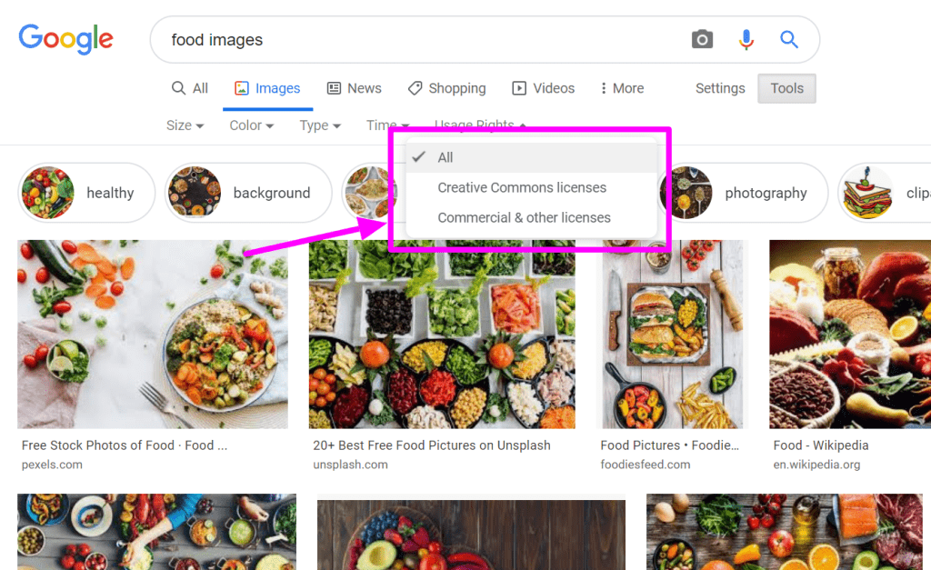 google remove labeled for reuse as an image search option?