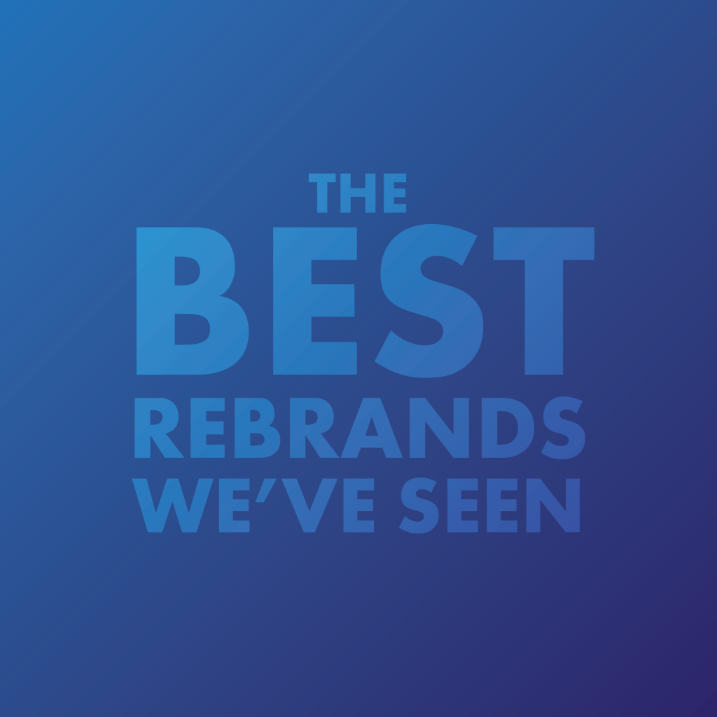 best rebrands we've seen on blue background